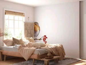 Clearance Vogeltje op een takje met een witte achtergrond fotobehang Hobbykamer | Gang