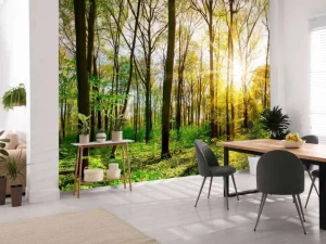 Fashion Volgroeid zomers bos fotobehang Bloemen