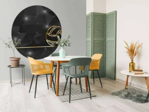 Fashion Volleybal design met een donkere achtergrond fotobehang Tienerkamer | Sport