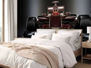 Online Voorzijde van een rode Formule 1-auto fotobehang Kinderkamer | Transport
