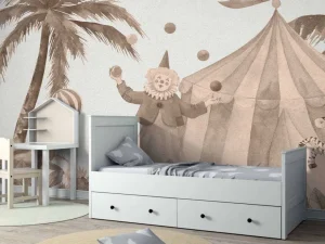 Sale Vrolijke circus dieren taupe Kinderkamer