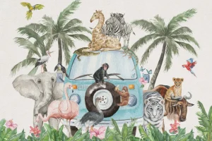 Online Vrolijke tropische dieren Kinderkamer