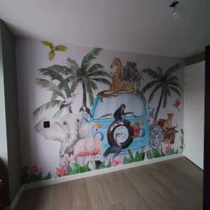 Online Vrolijke tropische dieren Kinderkamer