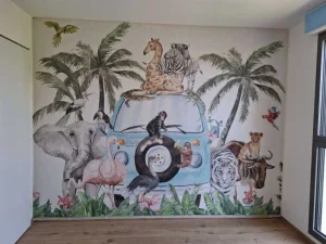 Online Vrolijke tropische dieren Kinderkamer