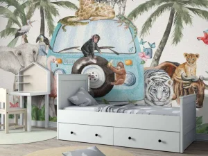 Online Vrolijke tropische dieren Kinderkamer
