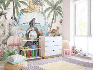 Online Vrolijke tropische dieren Kinderkamer