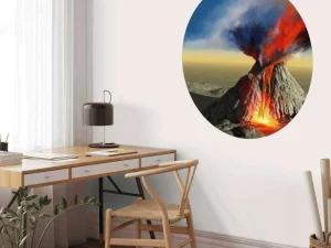 Fashion Vulkaanuitbarsting met veel rook fotobehang Tienerkamer