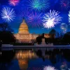 New Vuurwerkshow in Washington fotobehang Architectuur
