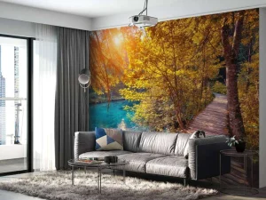 Sale Wandeling door de jungle fotobehang Bloemen