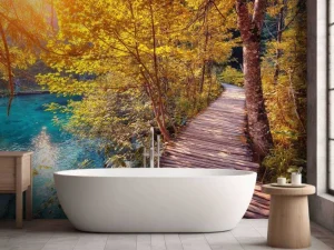 Sale Wandeling door de jungle fotobehang Bloemen