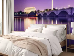 New Washington met een paars effect fotobehang Architectuur