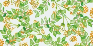 New Waterverf gebladerte Bloemen