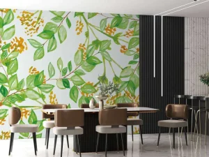 New Waterverf gebladerte Bloemen