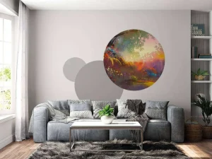 Online Wazig kleurrijk landschap schilderij fotobehang Kunst & Design