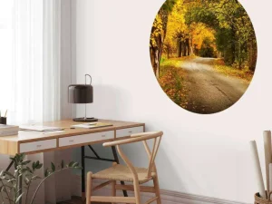 Clearance Weg met Bomen in de Herfst fotobehang Bloemen | 3d