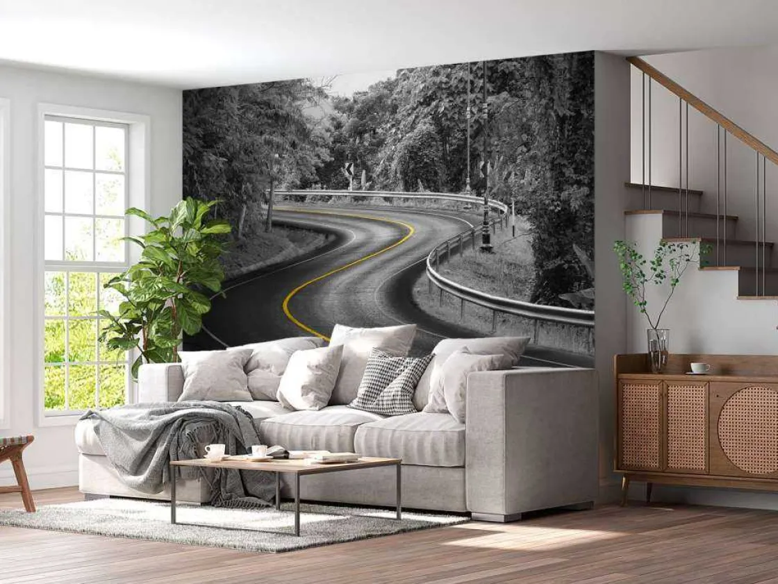 weg_met_een_gele_streep_f_2.webp Sale Weg met een gele streep fotobehang Architectuur