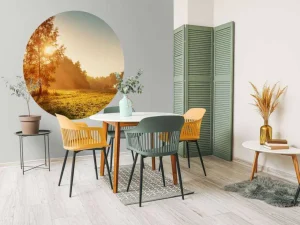 Outlet Weiland bij zonsopkomst fotobehang Bloemen
