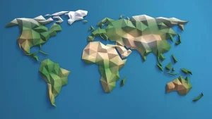 Outlet Wereldkaart in 3D fotobehang Hobbykamer | 3d