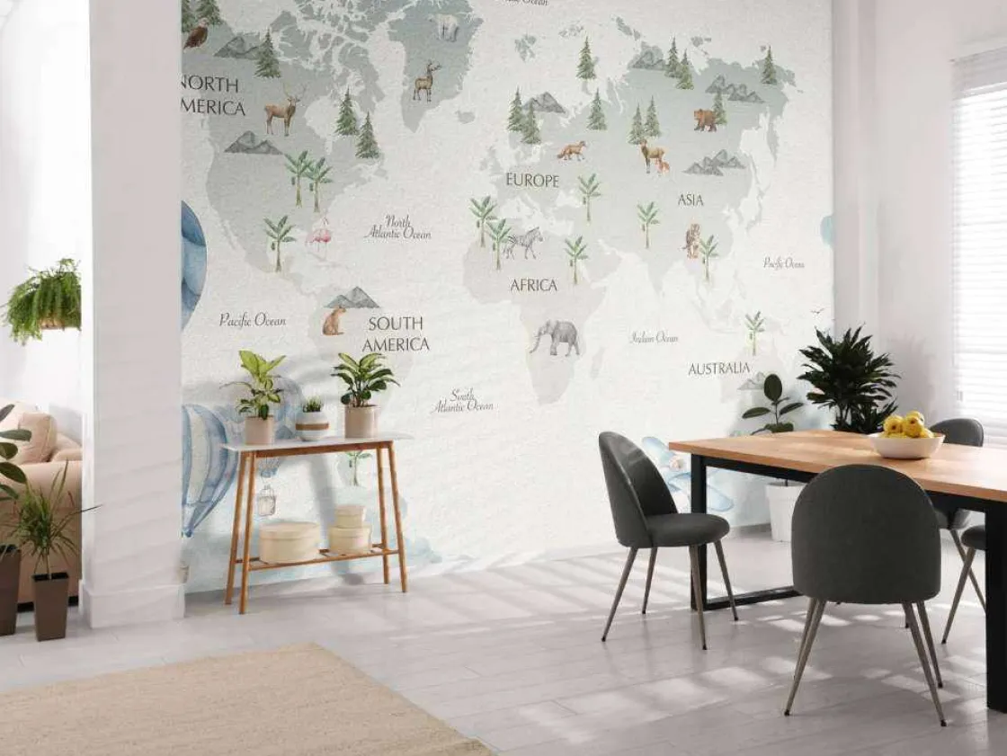 wereldkaart_in_lucht_them_10.webp Discount Wereldkaart in lucht thema Kinderkamer