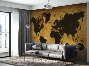 Clearance Wereldkaart in oude stijl fotobehang Hobbykamer