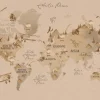 Sale Wereldkaart met dino's taupe Kinderkamer