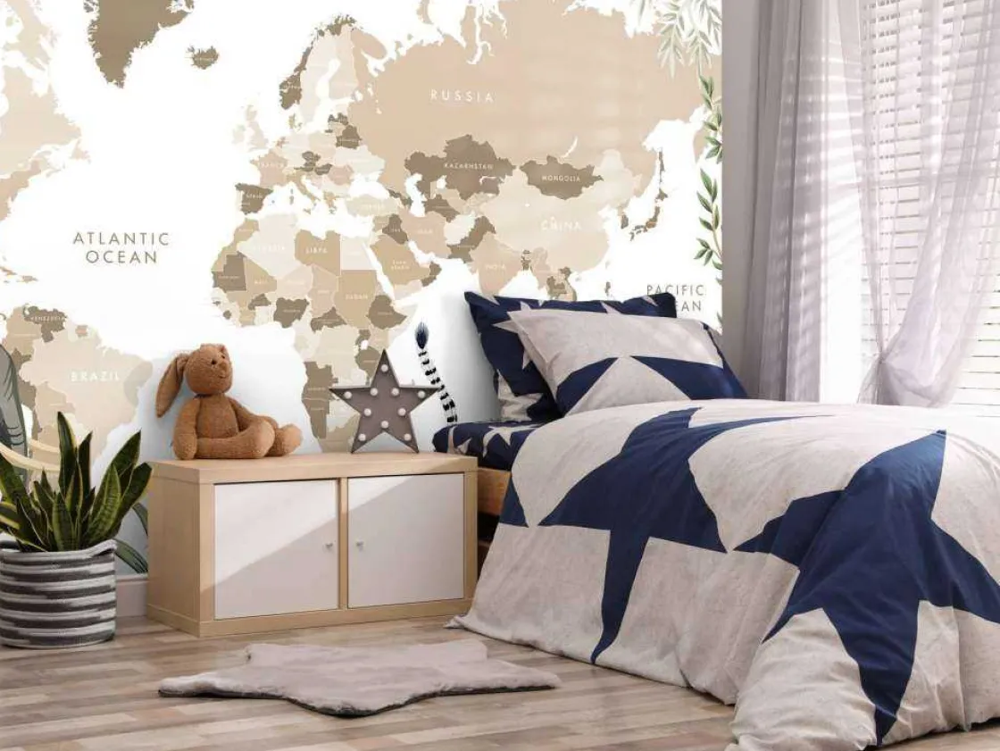 wereldkaart_met_jungle_di_9.webp Outlet Wereldkaart met jungle dieren Kinderkamer