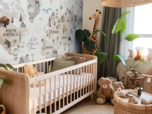 Sale Wereldkaart met verschillende dieren Kinderkamer