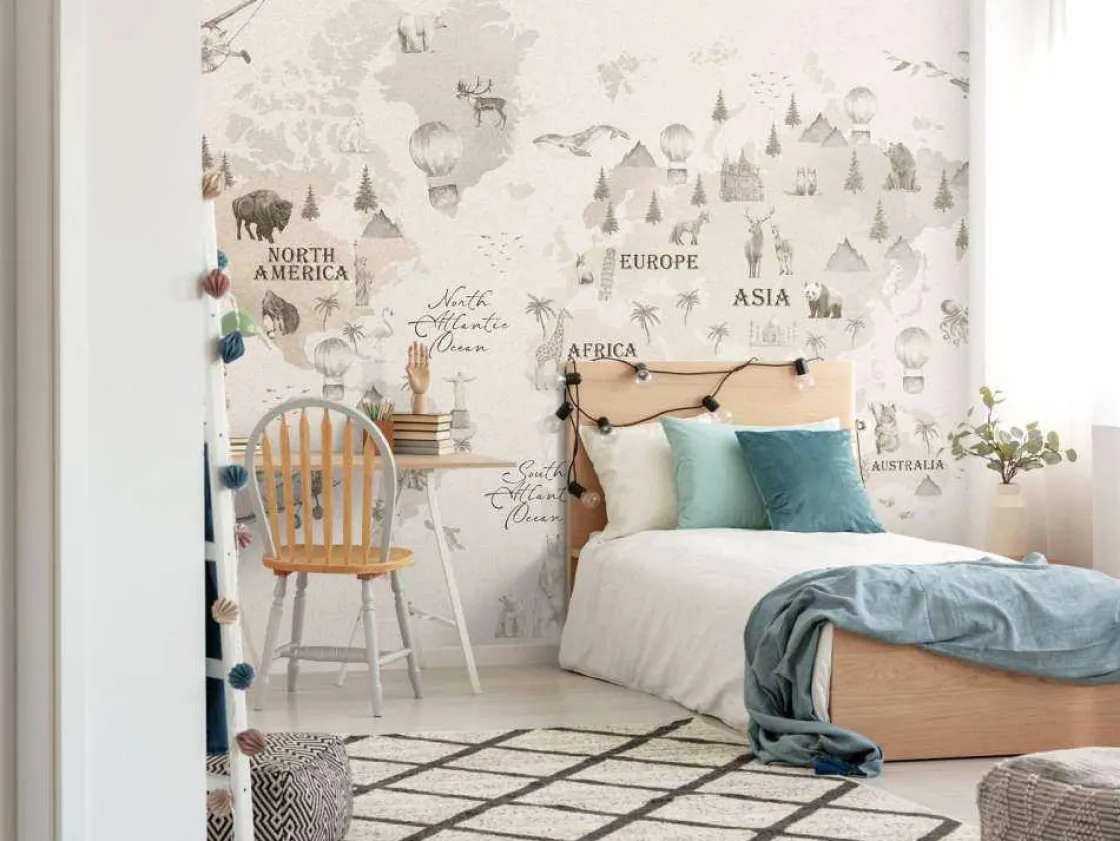 wereldkaart_met_verschill_2.webp Discount Wereldkaart met verschillende dieren off-white Kinderkamer