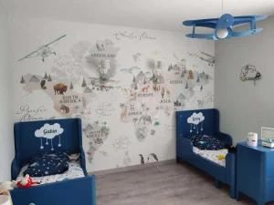 Sale Wereldkaart met verschillende dieren Kinderkamer