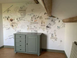 Sale Wereldkaart met verschillende dieren Kinderkamer