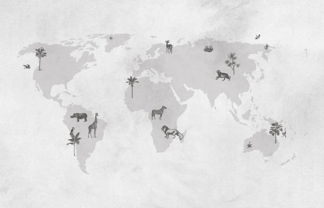 wereldkaart_sketch_grijs_0.webp Discount Wereldkaart sketch grijs Kinderkamer | Dieren