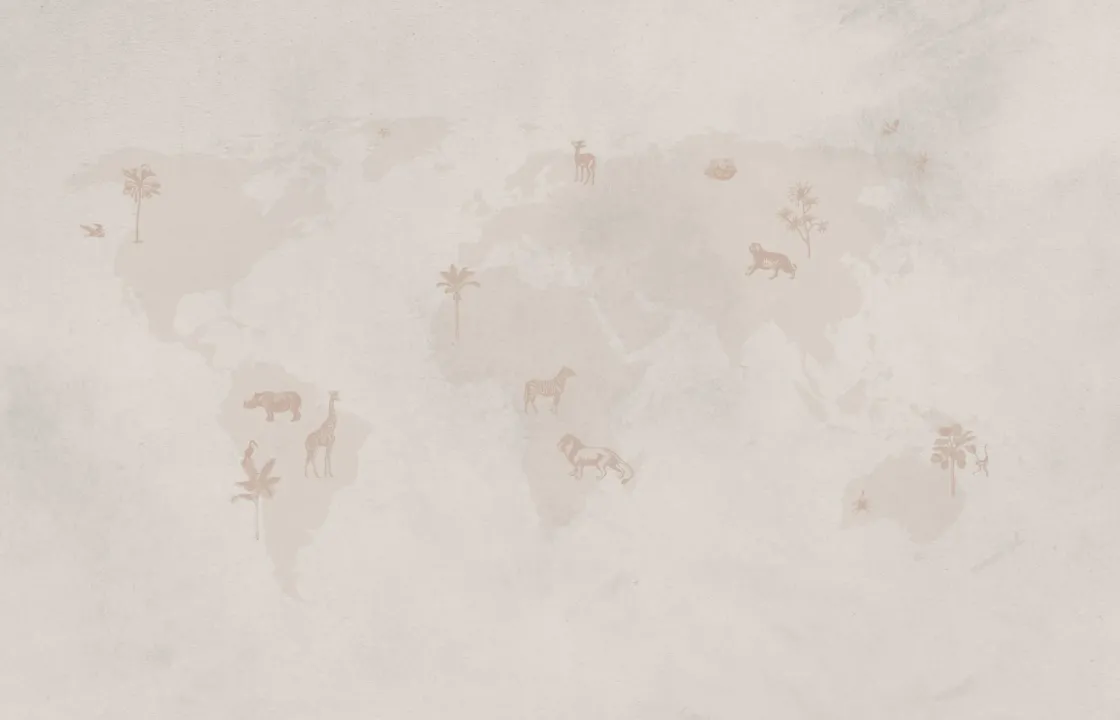 wereldkaart_sketch_taupe_0.webp Sale Wereldkaart sketch taupe Kinderkamer | Dieren