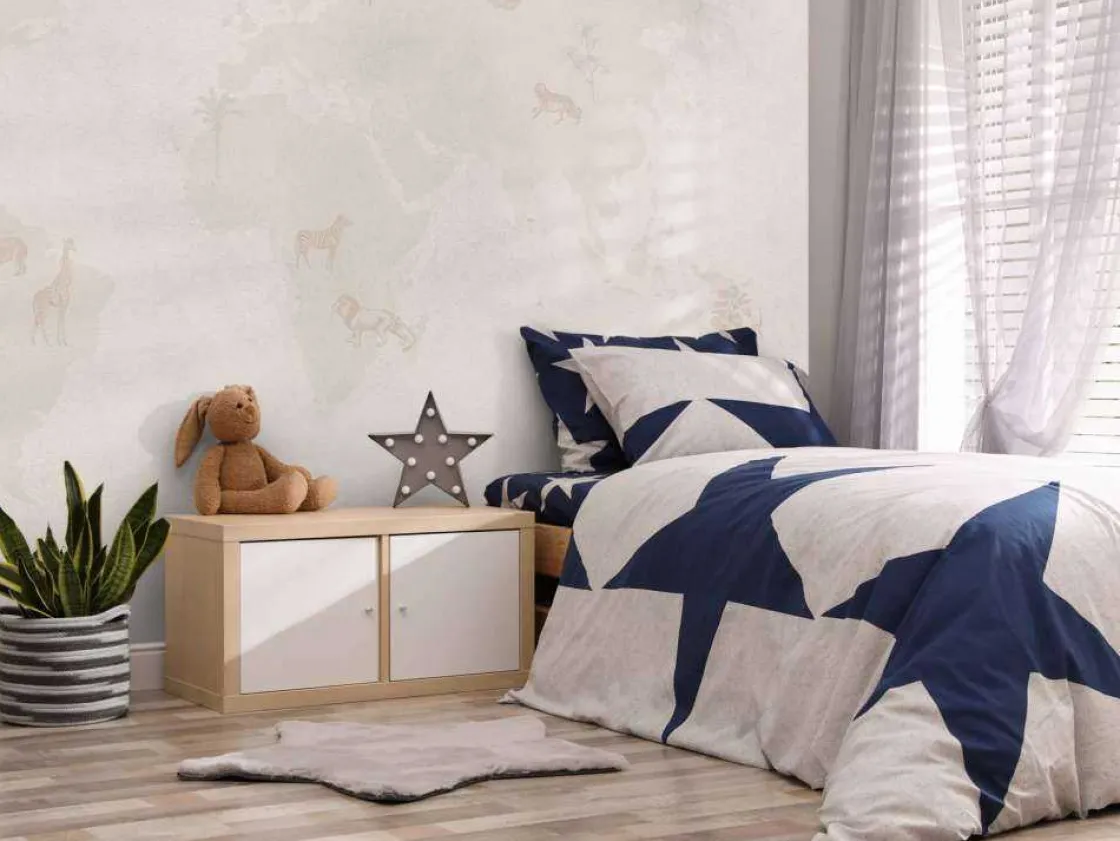 wereldkaart_sketch_taupe_6.webp Sale Wereldkaart sketch taupe Kinderkamer | Dieren