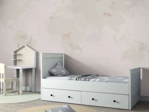 Sale Wereldkaart sketch taupe Kinderkamer | Dieren