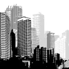 Sale Wereldstad vector tekening fotobehang Architectuur