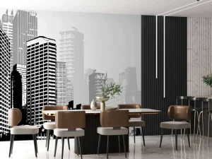 Sale Wereldstad vector tekening fotobehang Architectuur