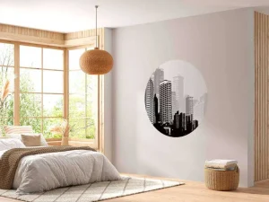 Sale Wereldstad vector tekening fotobehang Architectuur