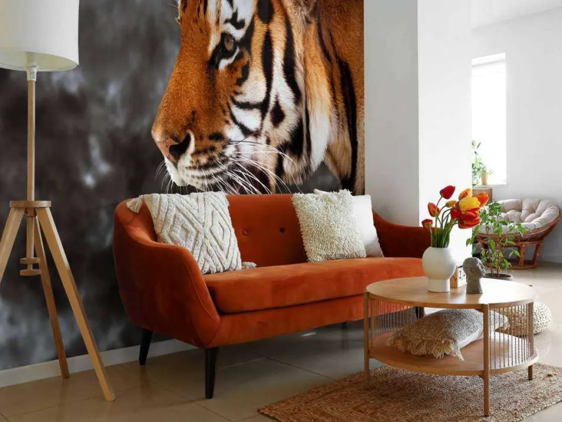 wilde_tijger_op_zoek_naar_2.webp Clearance Wilde Tijger op zoek naar prooi fotobehang Dieren