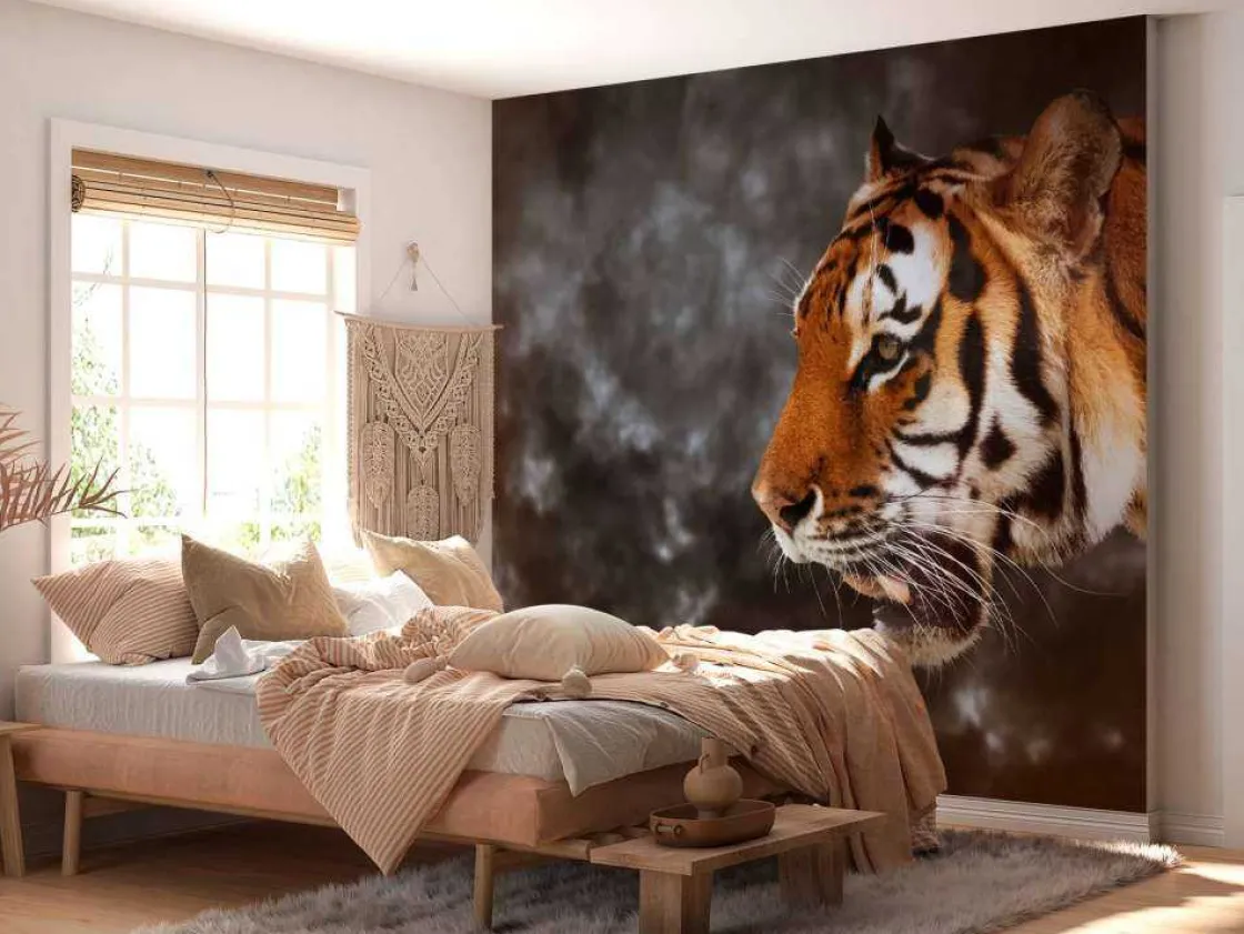 wilde_tijger_op_zoek_naar_9.webp Clearance Wilde Tijger op zoek naar prooi fotobehang Dieren