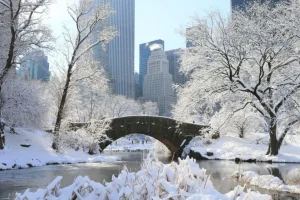 Fashion Winter in New York fotobehang Architectuur