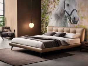Outlet Wit Paard met Bloesem in Lente fotobehang Bloemen