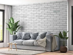 Discount Witte bakstenen muur fotobehang Keuken | Gang