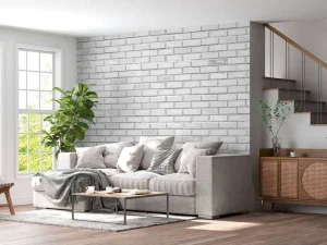Discount Witte bakstenen muur fotobehang Keuken | Gang
