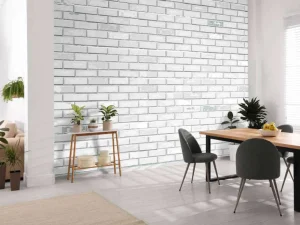 Discount Witte bakstenen muur fotobehang Keuken | Gang