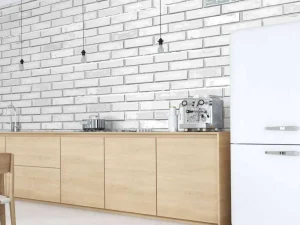 Discount Witte bakstenen muur fotobehang Keuken | Gang