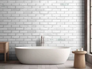 Discount Witte bakstenen muur fotobehang Keuken | Gang