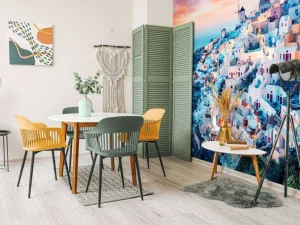 Best Witte huisjes op Santorini fotobehang Architectuur