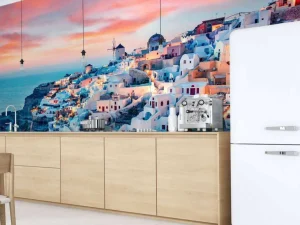 Best Witte huisjes op Santorini fotobehang Architectuur