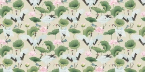 Clearance Witte kraanvogels, lichtbruin Kinderkamer | Dieren