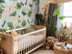 Clearance Witte kraanvogels, lichtbruin Kinderkamer | Dieren